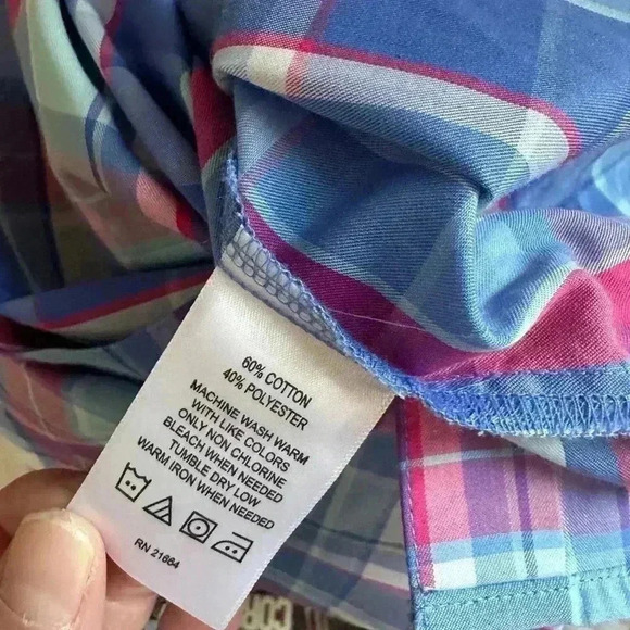 Foxcroft by Appleseeds Long Sleeve Plaid Button Wrinkle Free Shaped Shirt Womens - Picture 5 of 5